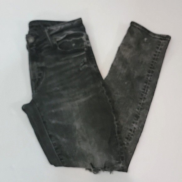 AMERICAN EAGLE Next Level Flex Distressed Black Wash Skinny Jeans size 28x30 - Picture 1 of 10